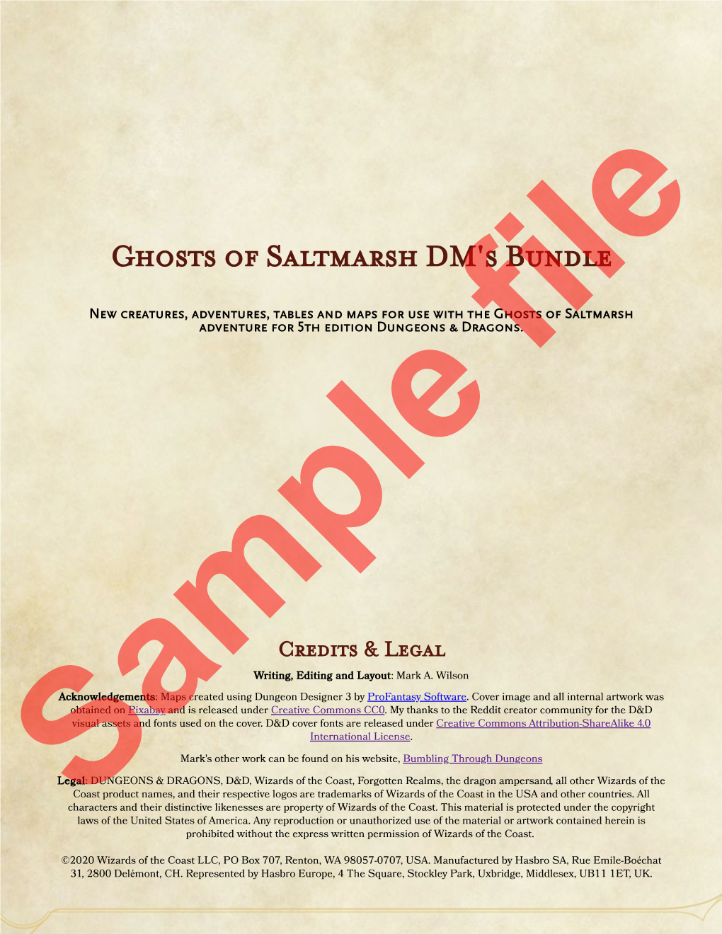 Ghosts of Saltmarsh DM's Bundle