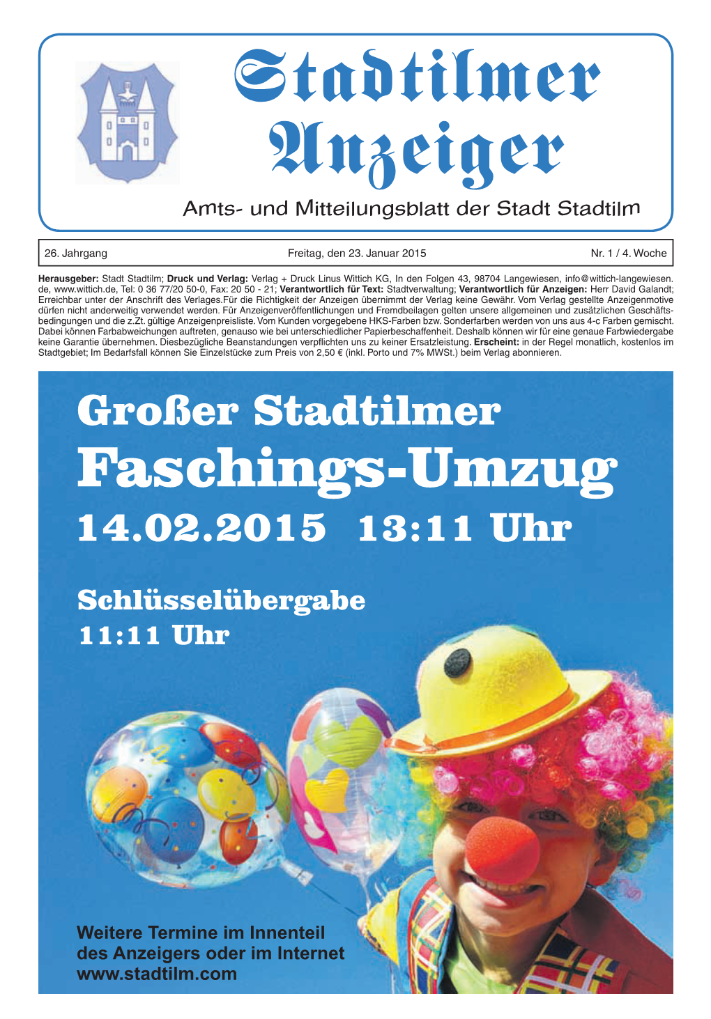 Stadtilmer Anzeiger Amts- Und Mitteilungsblatt Der Stadt Stadtilm