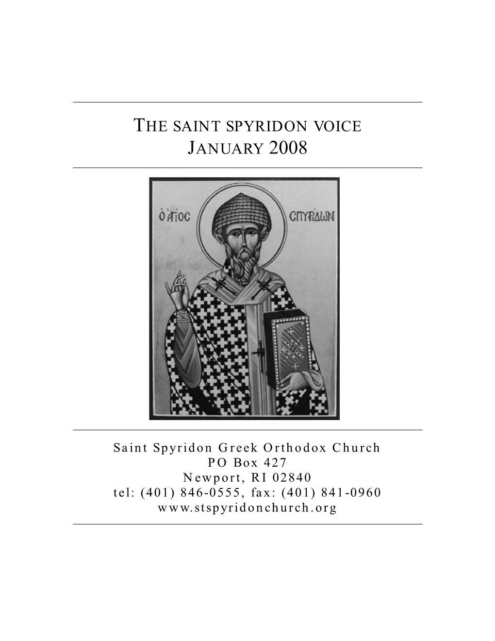 The Saint Spyridon Voice January 2008