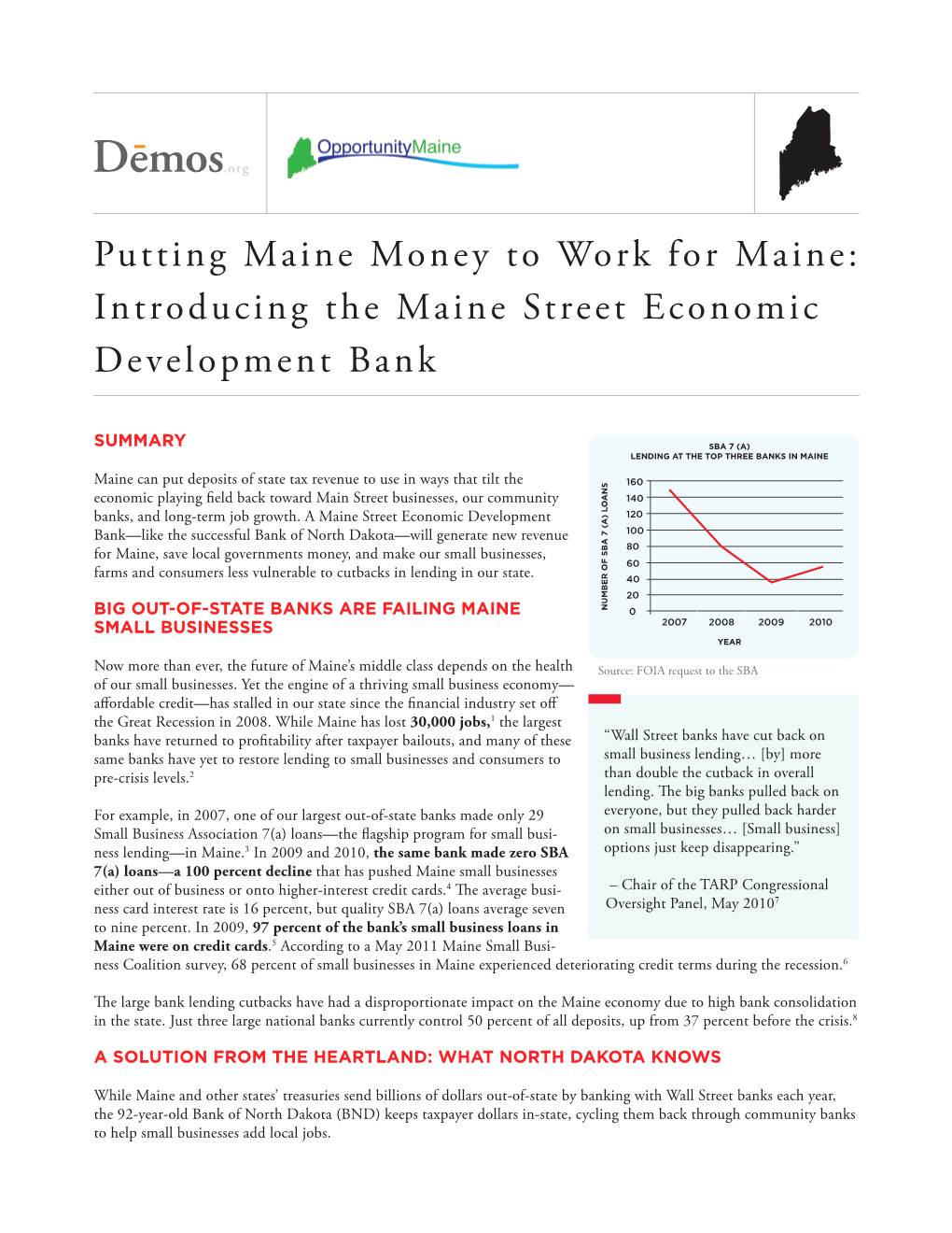 Introducing the Maine Street Economic Development Bank