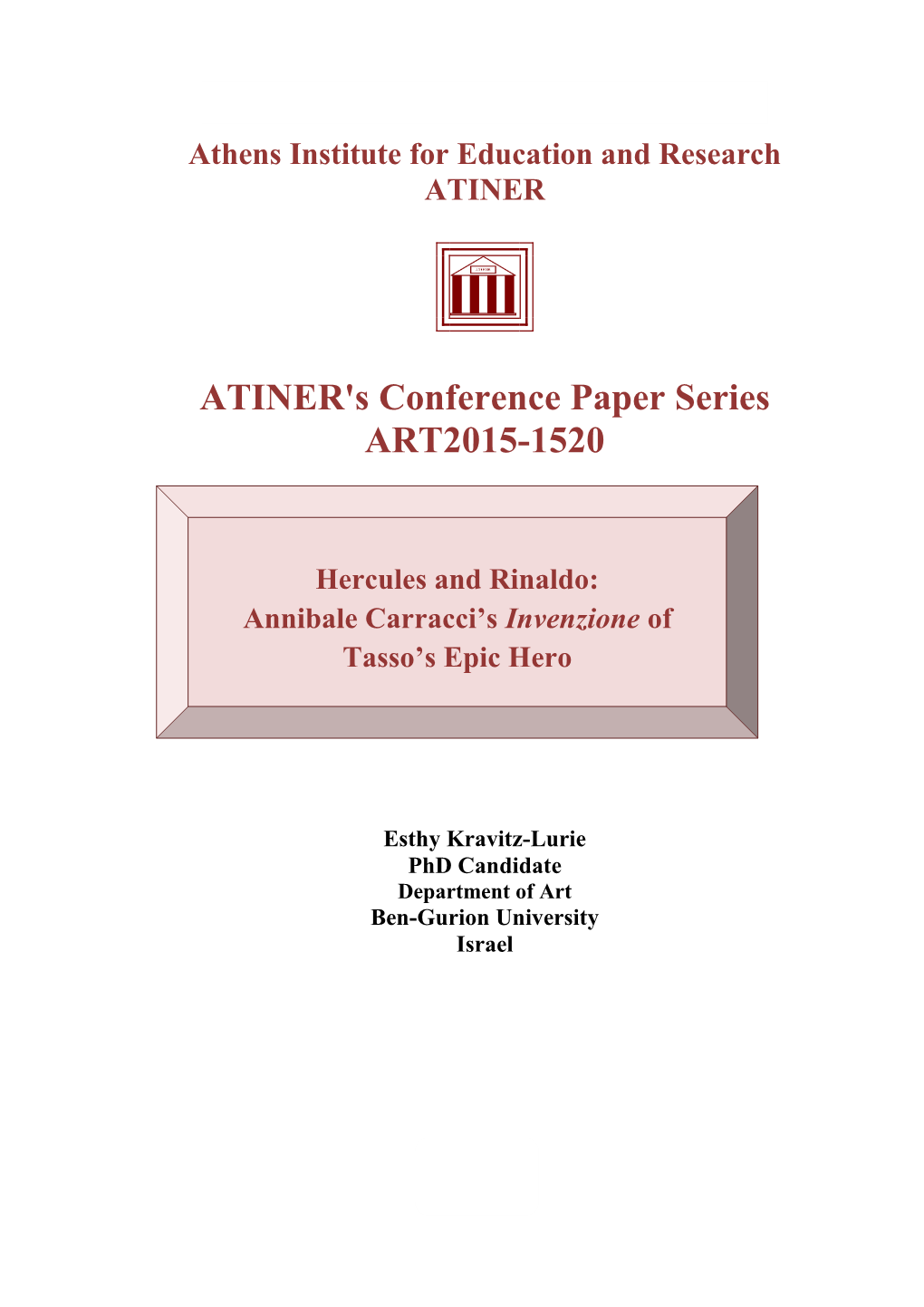 ATINER's Conference Paper Series ART2015-1520