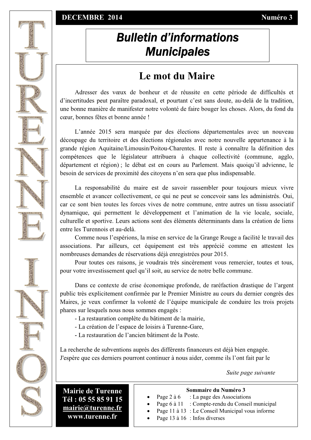 Bulletin D'informations Municipales