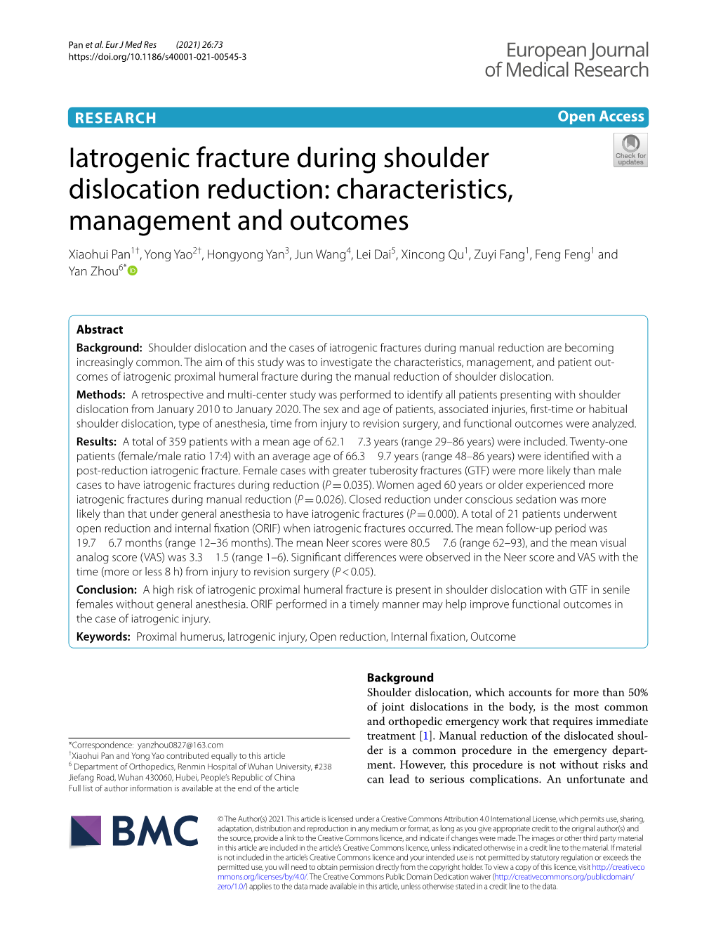 Iatrogenic Fracture During Shoulder Dislocation Reduction