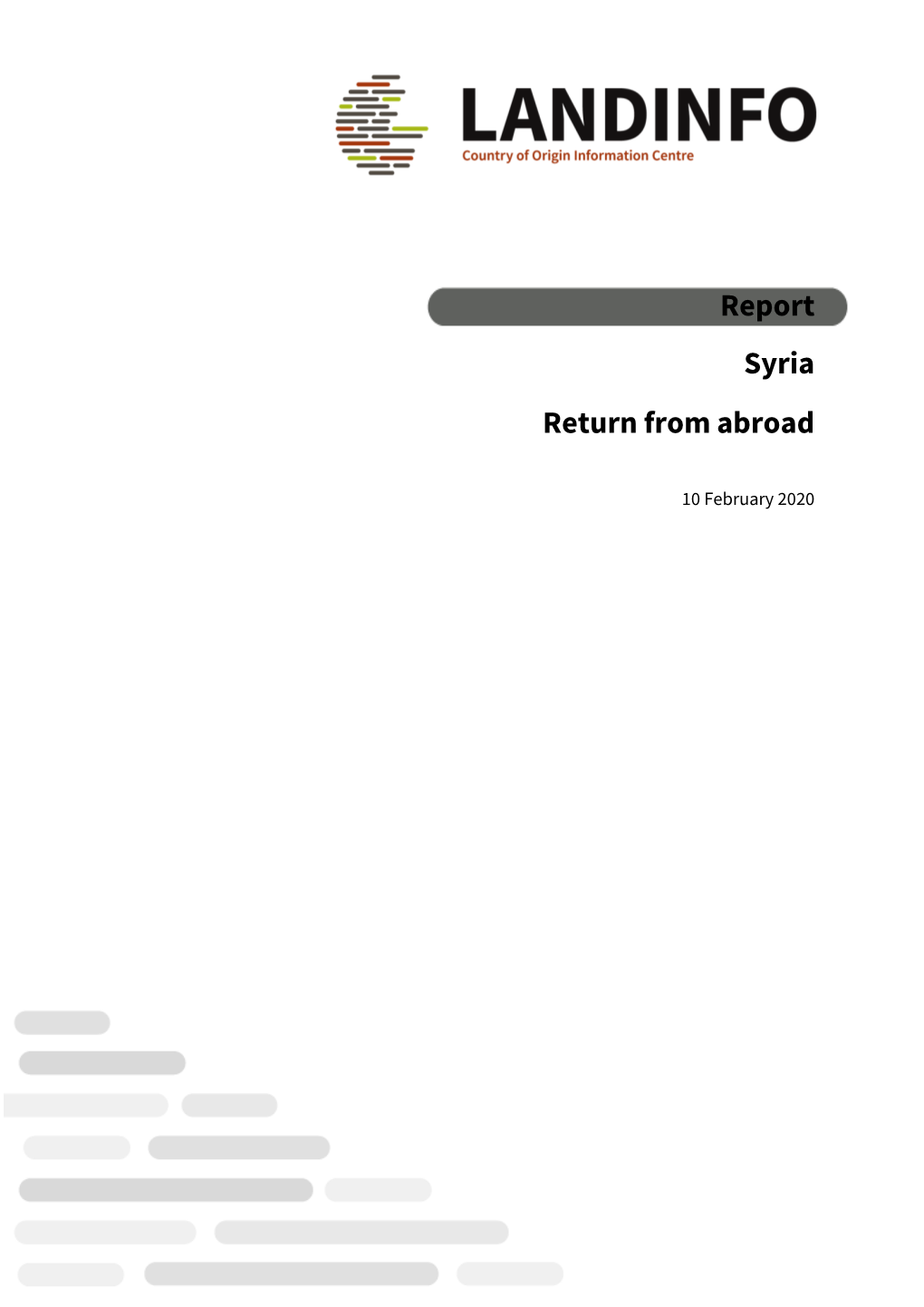 Report Syria Return from Abroad