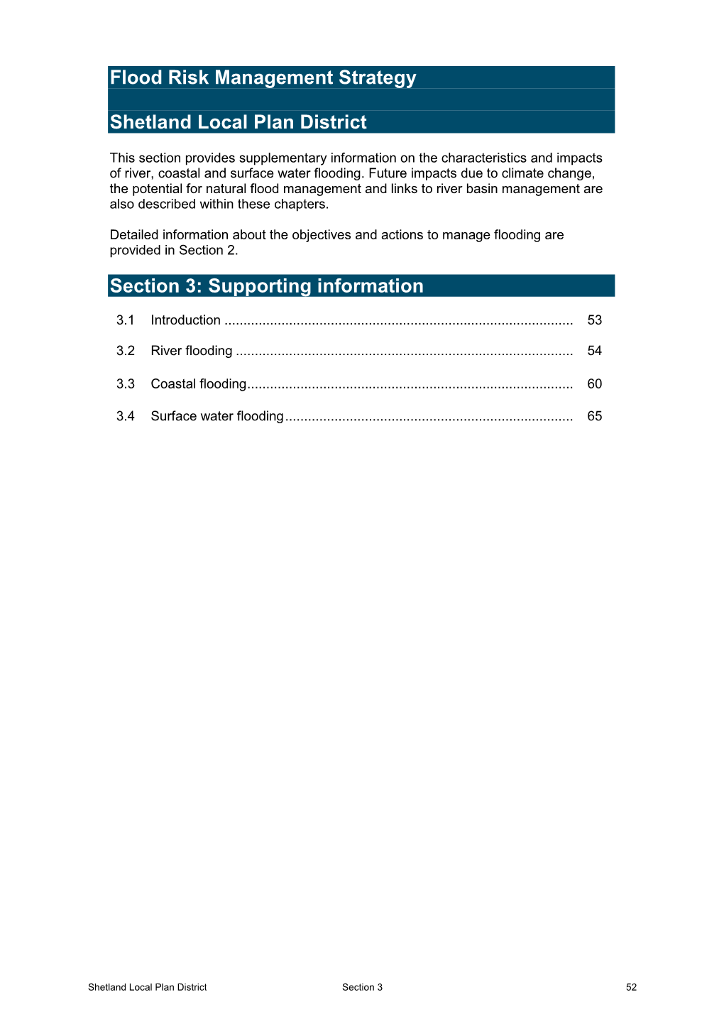 Flood Risk Management Strategy Shetland Local Plan District Section 3