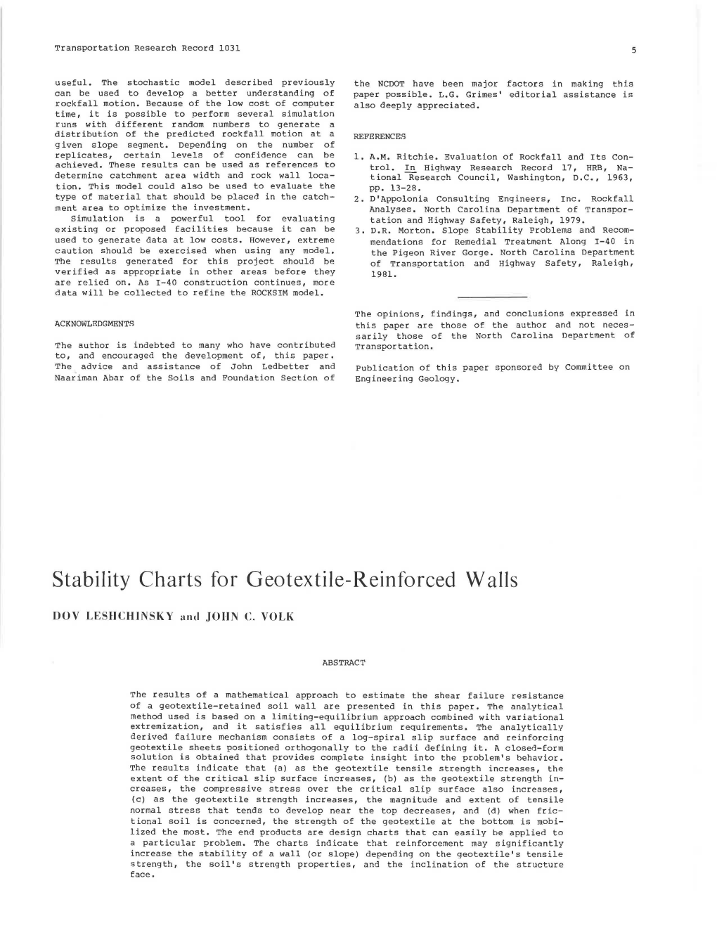 Stability Charts for Geotextile-Reinforced Walls