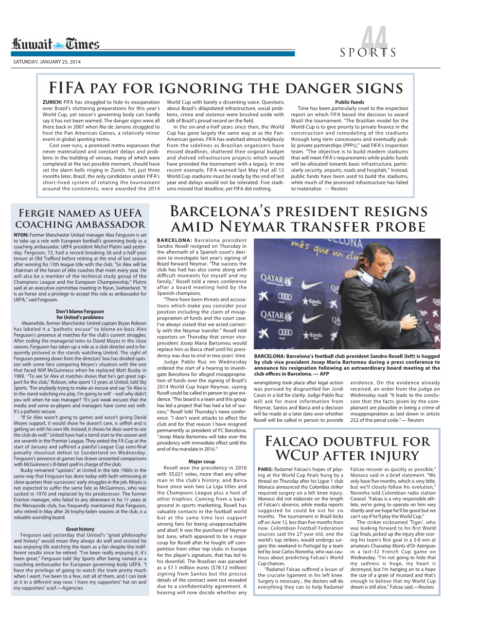 FIFA Pay for Ignoring the Danger Signs