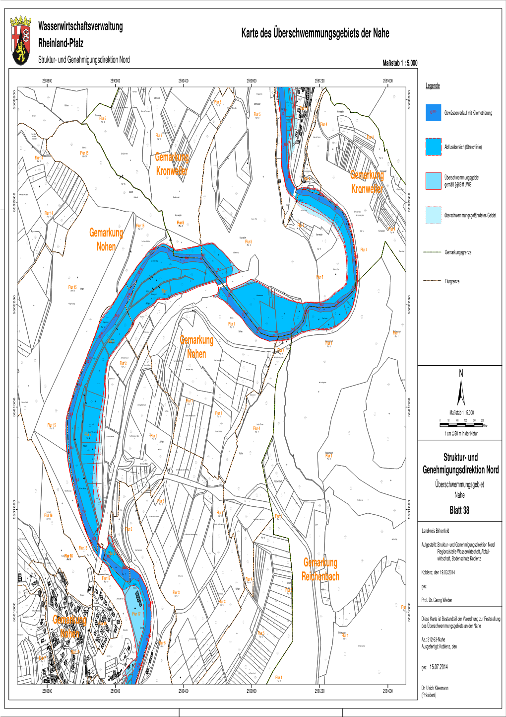 Karte Des Überschwemmungsgebiets Der Nahe Rheinland-Pfalz