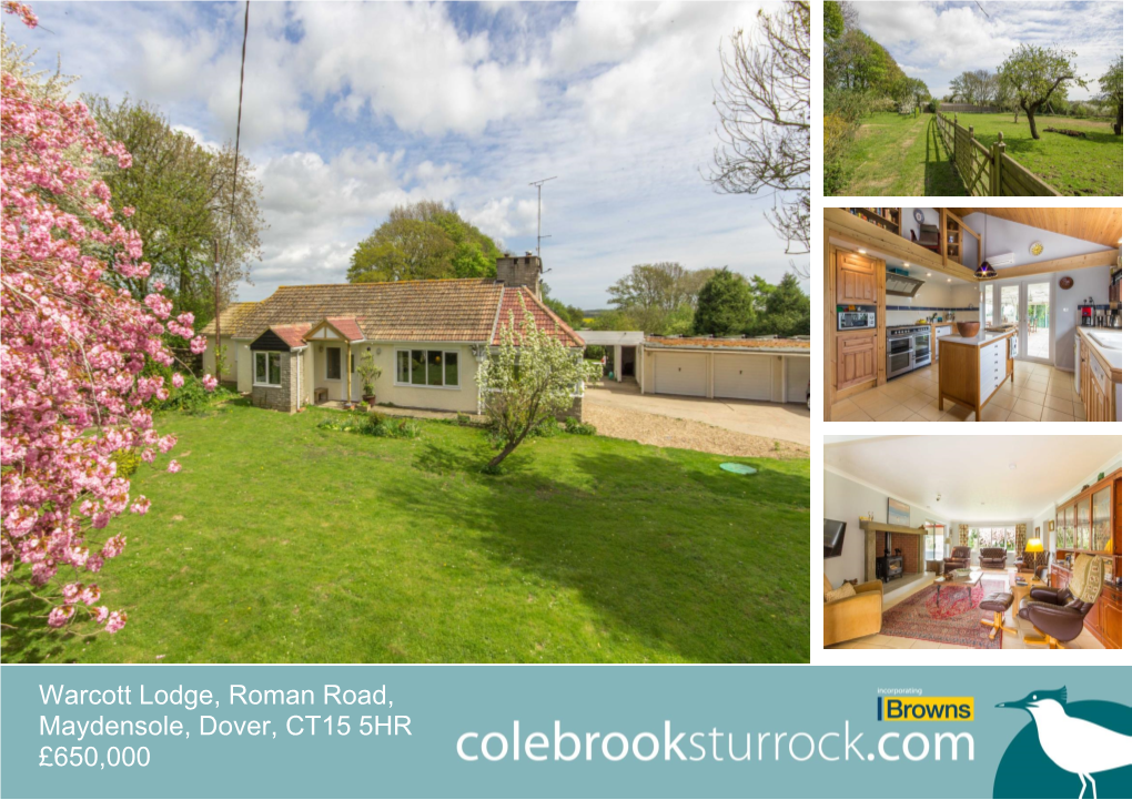 Warcott Lodge, Roman Road, Maydensole, Dover, CT15 5HR £650,000