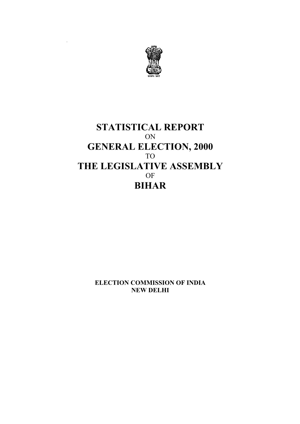Statistical Report General Election, 2000 The
