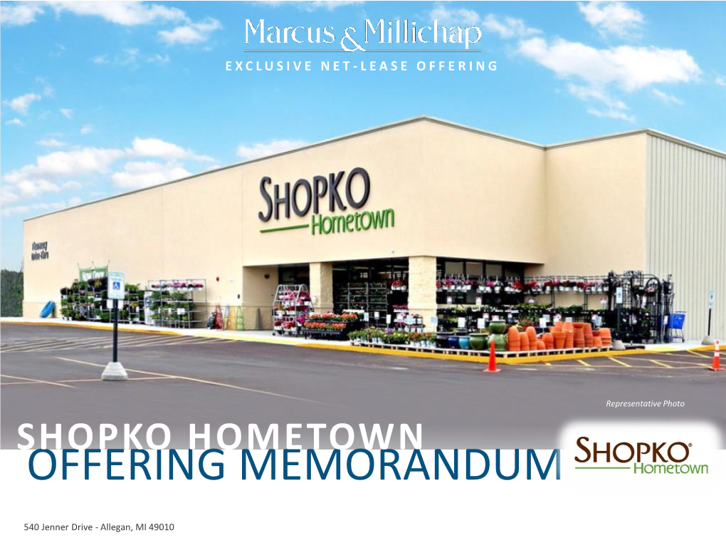 Shopko Hometown Offering Memorandum