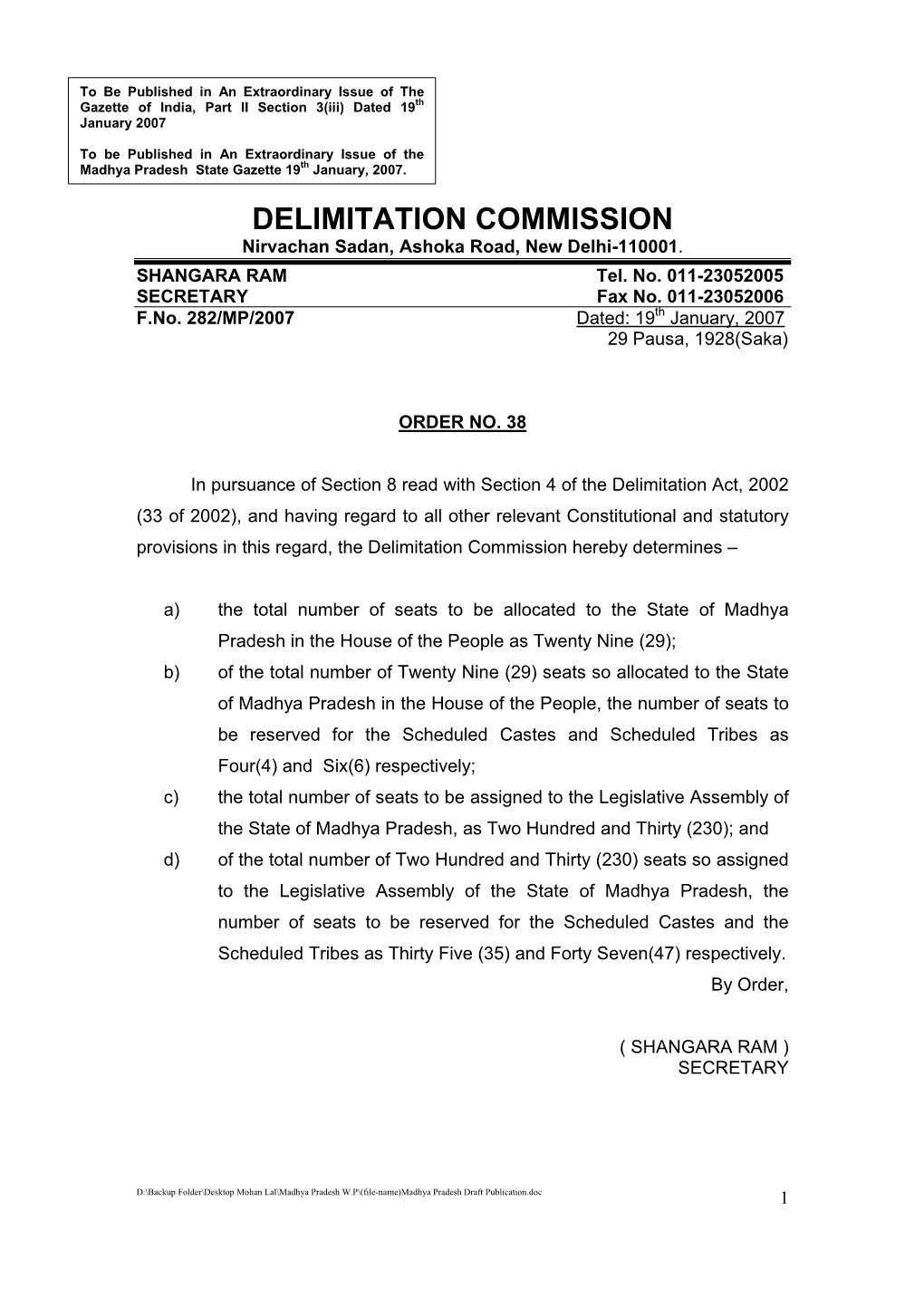 MP Draft Notification