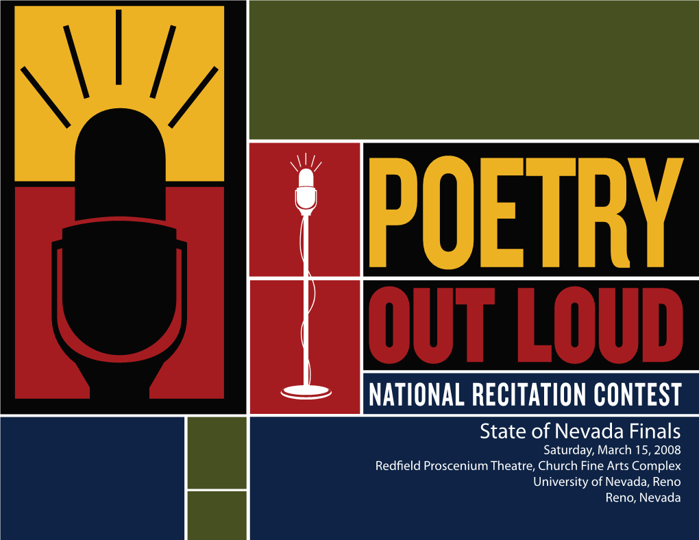State of Nevada Finals Saturday, March 15, 2008 Redfield Proscenium Theatre, Church Fine Arts Complex University of Nevada, Reno Reno, Nevada Greetings