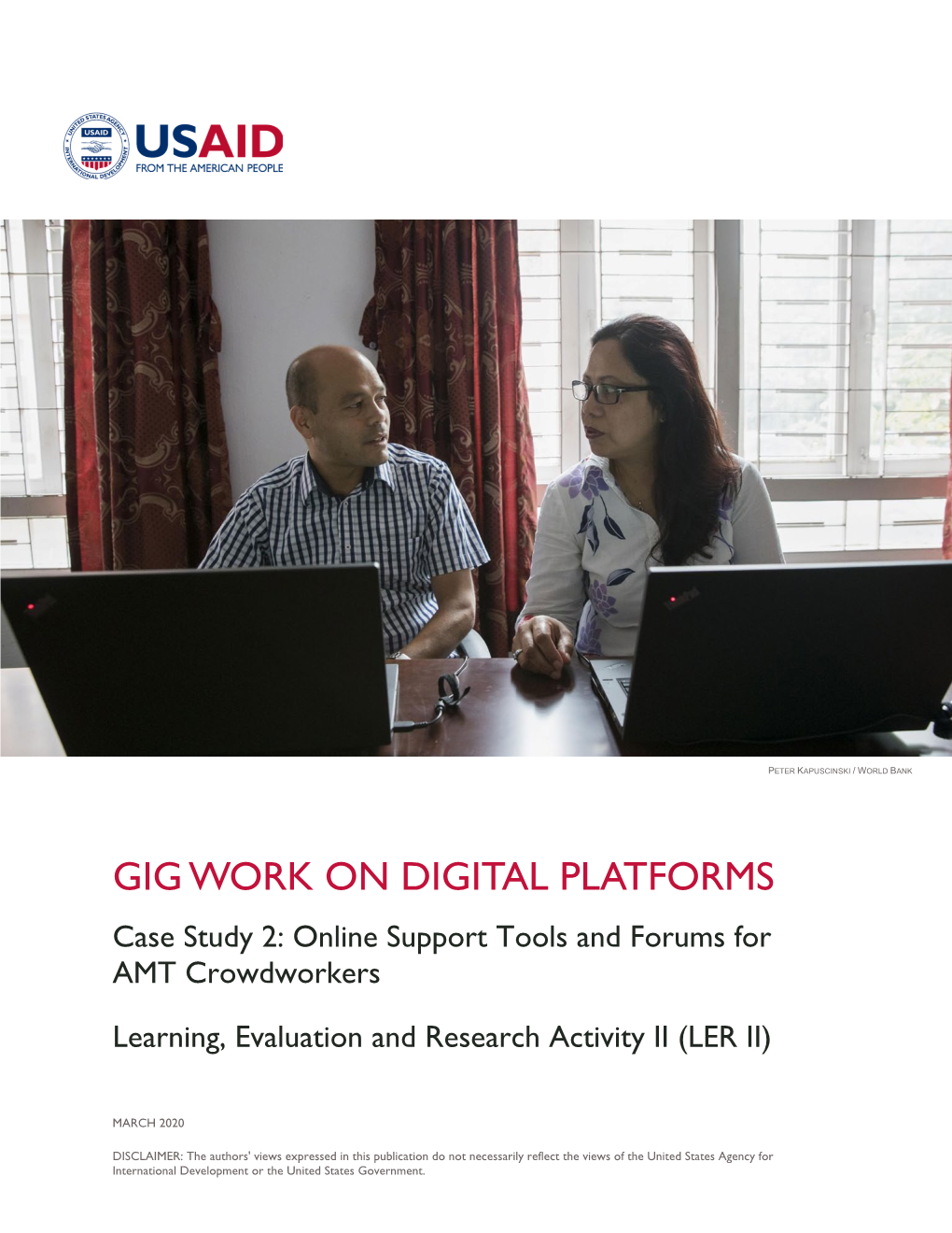 GIG WORK on DIGITAL PLATFORMS Case Study 2: Online Support Tools and Forums for AMT Crowdworkers