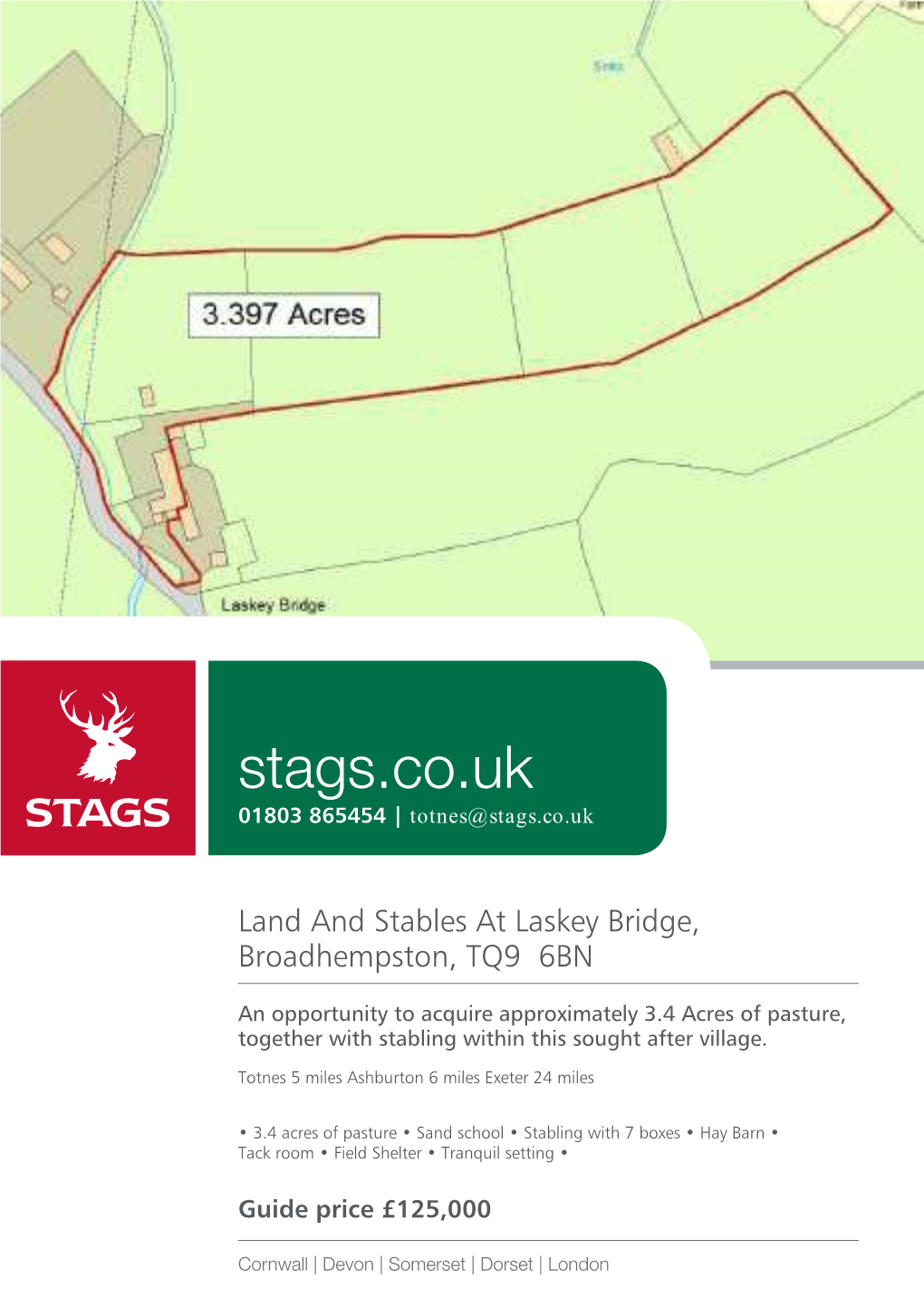 Land and Stables at Laskey Bridge, Broadhempston, TQ9 6BN