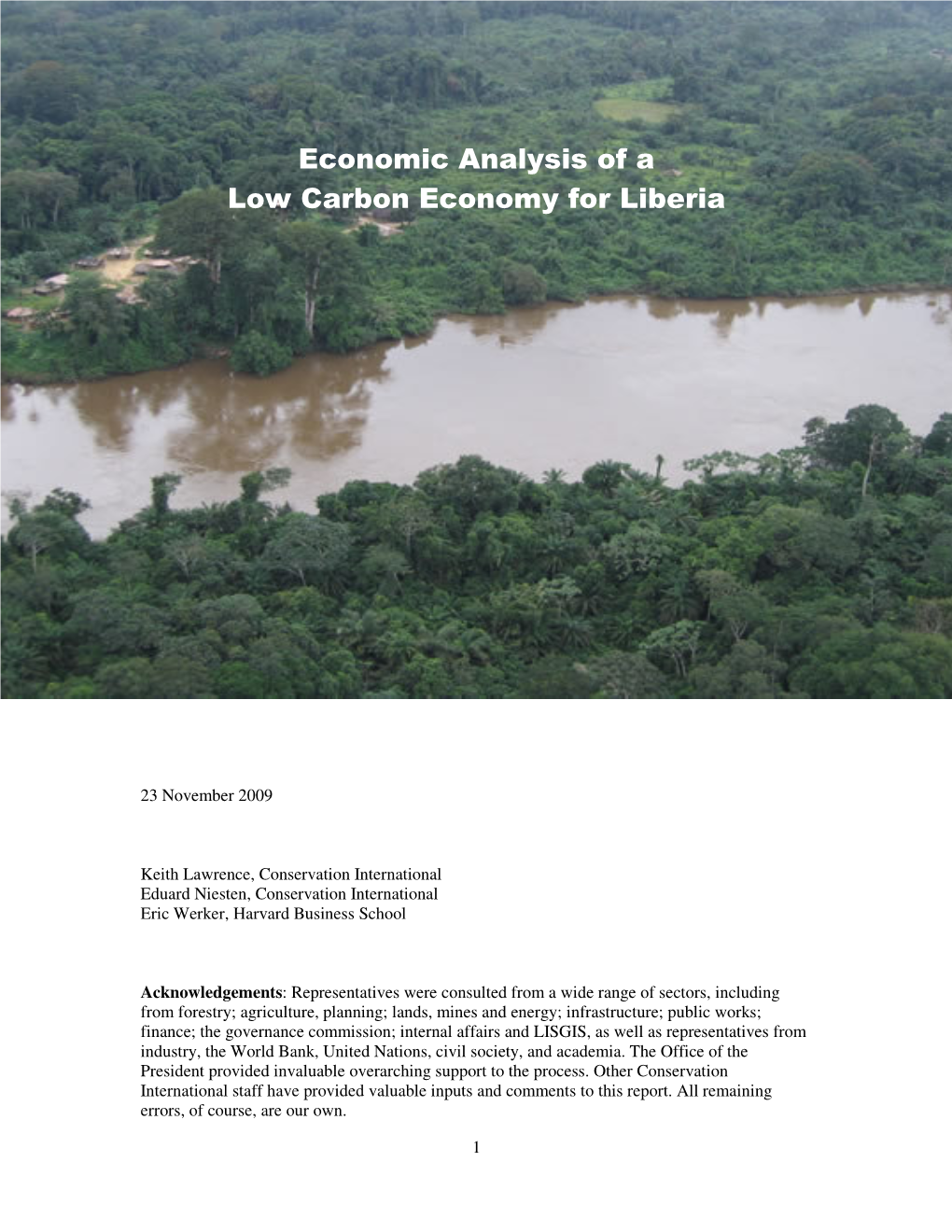 Economic Analysis of a Low Carbon Economy for Liberia