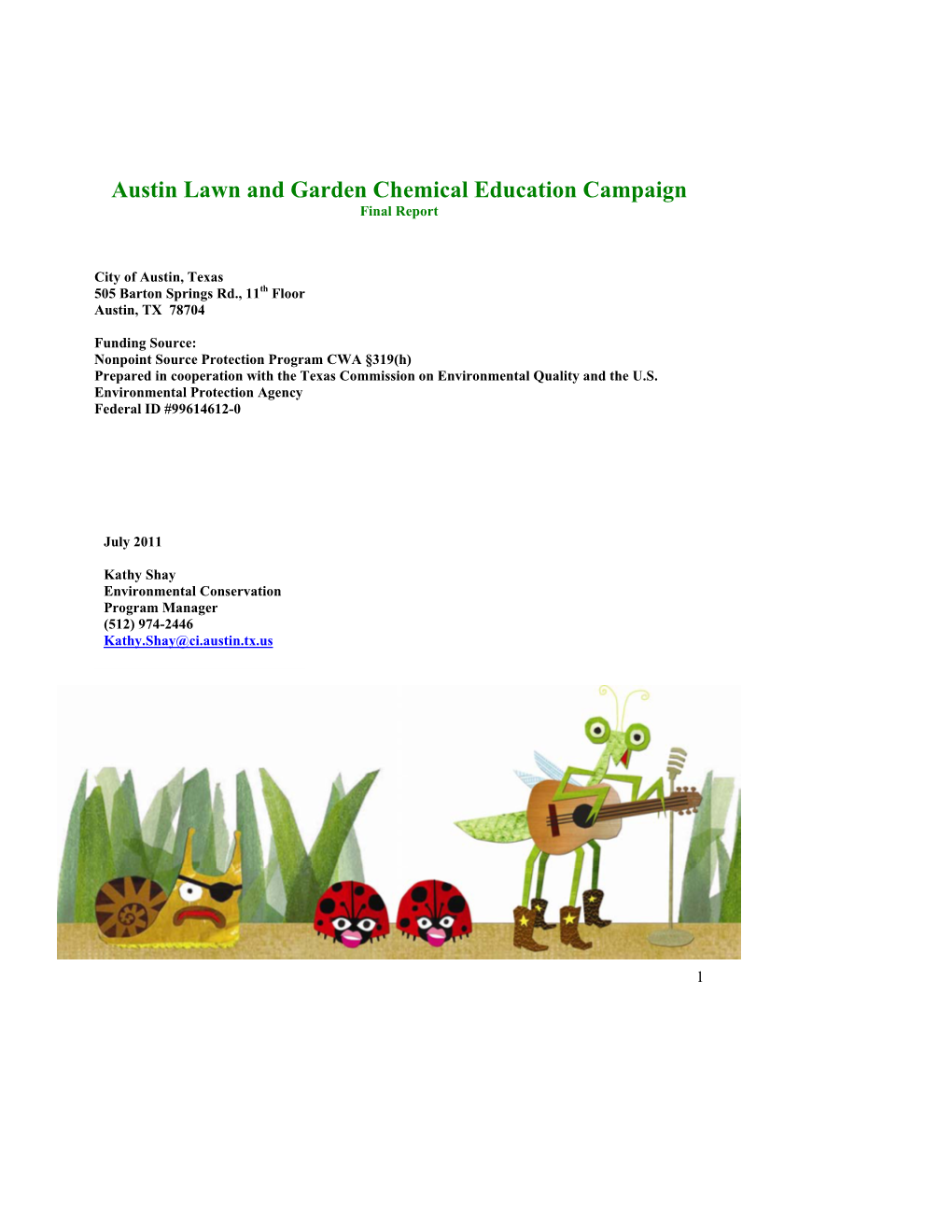 Austin Lawn and Garden Chemical Education Campaign Final Report