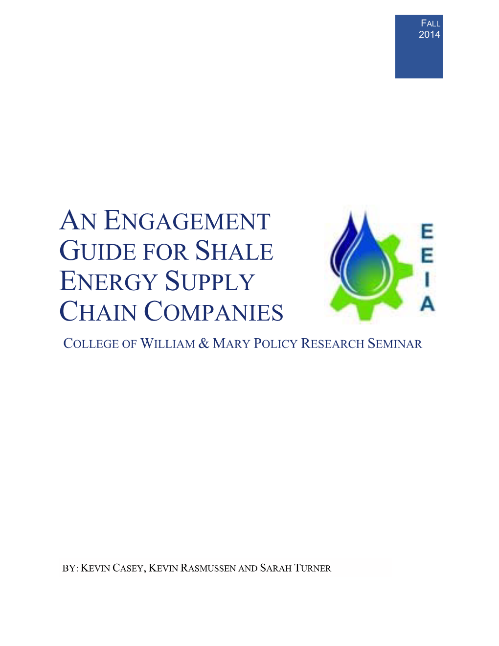 An Engagement Guide for Shale Energy Supply Chain