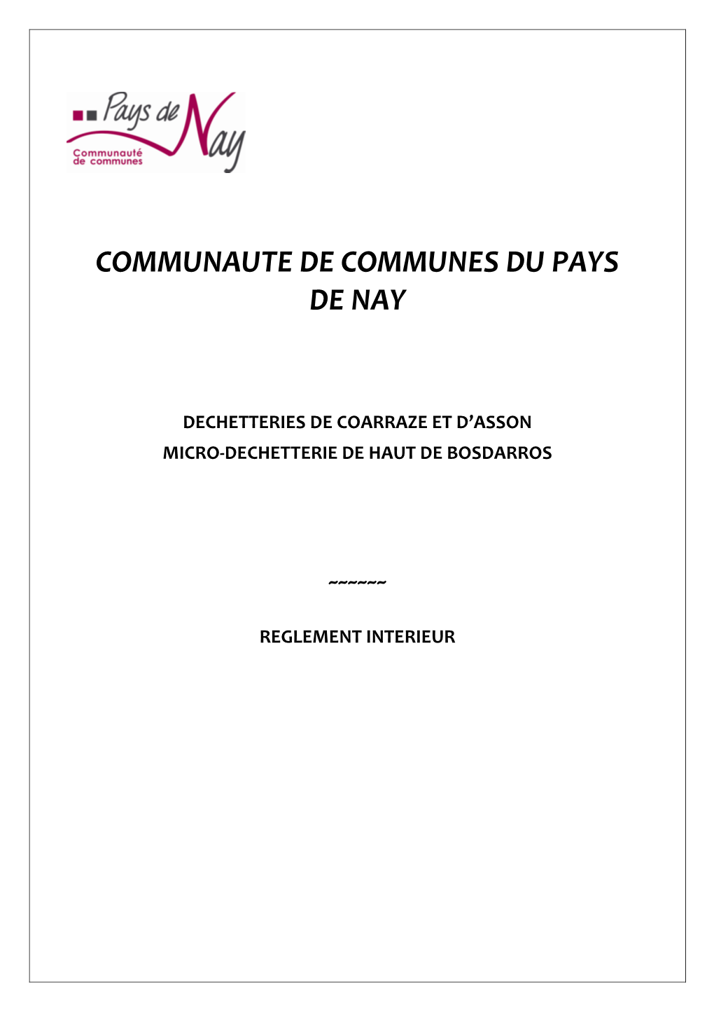 Communaute De Communes Du Pays De Nay
