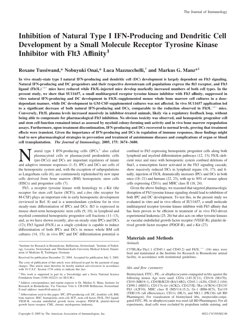 With Flt3 Affinity Molecule Receptor Tyrosine Kinase Inhibitor And