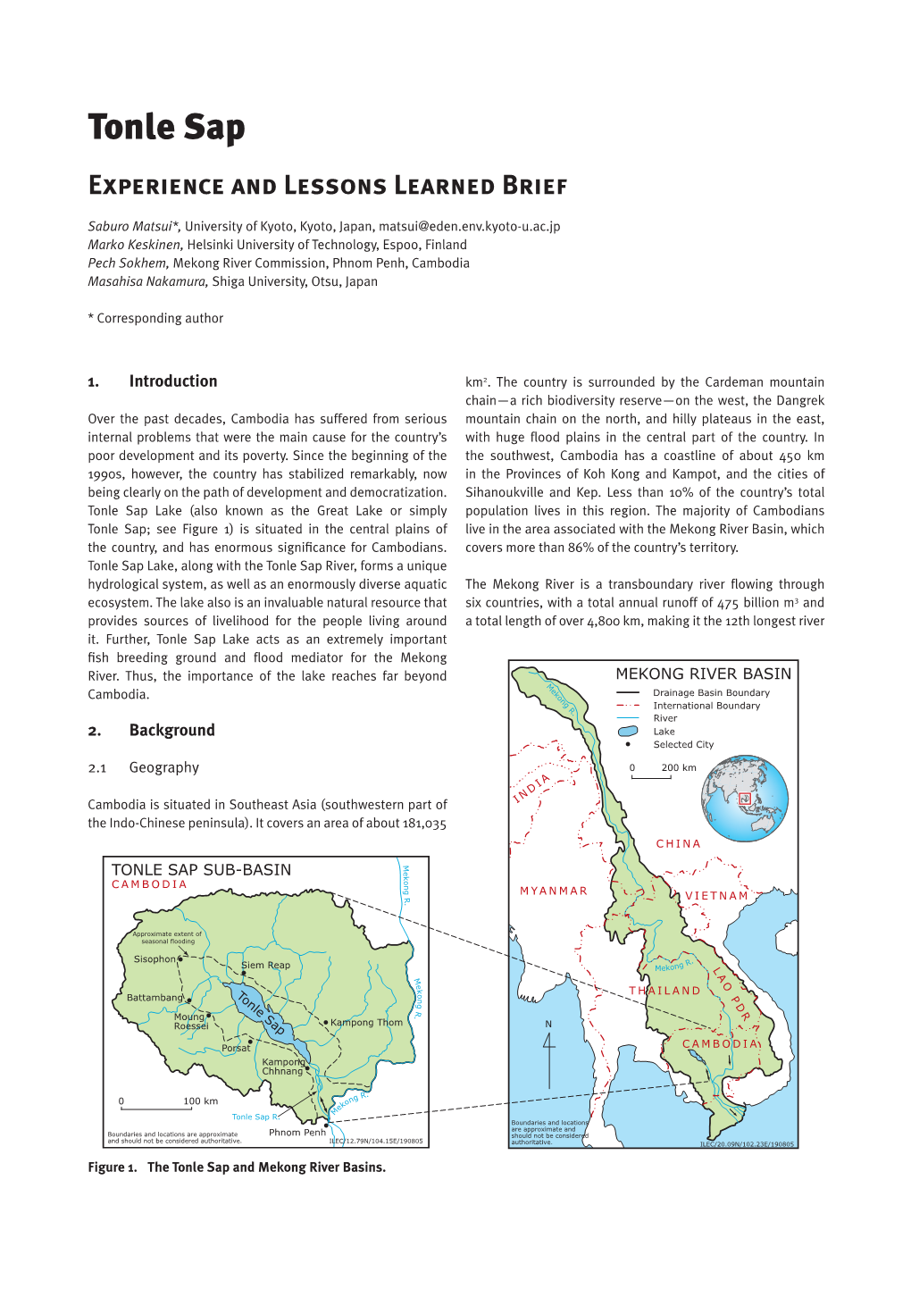 Tonle Sap Experience and Lessons Learned Brief