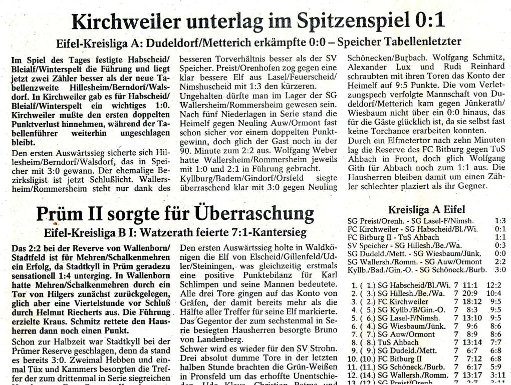 Kirchweiler Unterlag Im Spitzenspiel