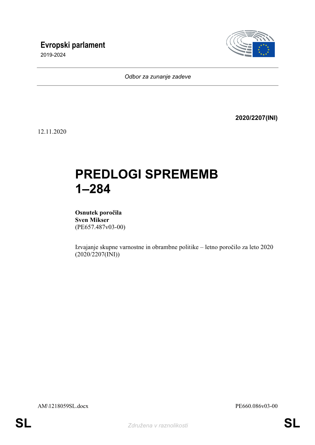 Sl Sl Predlogi Sprememb 1–284