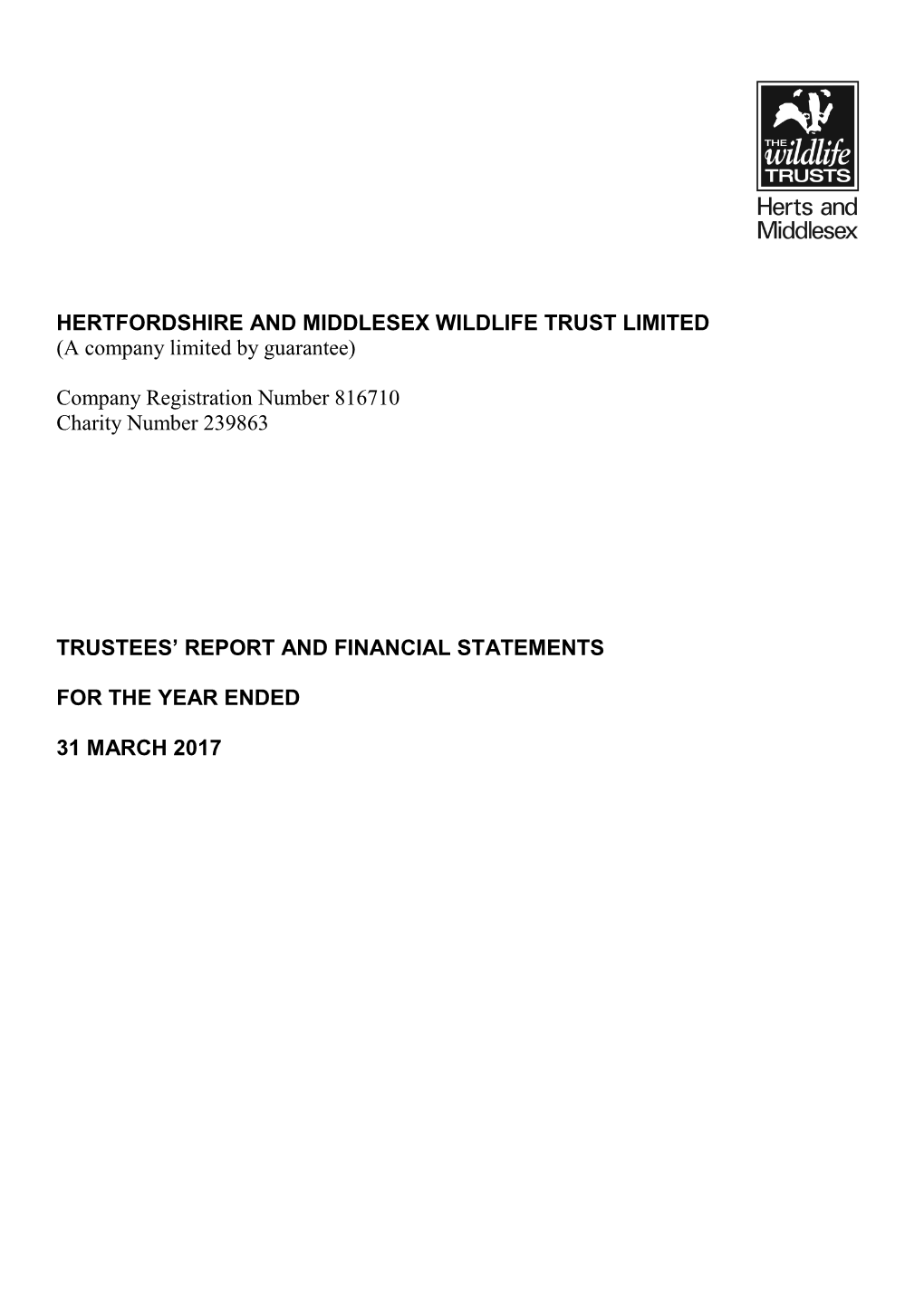 Trustees' Report and Financial Statements Year Ended 31 March