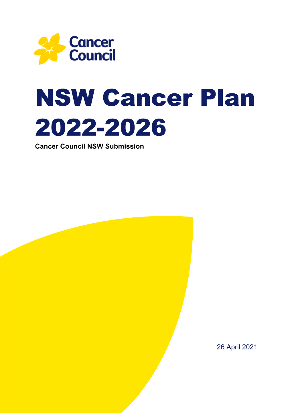 NSW Cancer Plan 2022-2026 Cancer Council NSW Submission