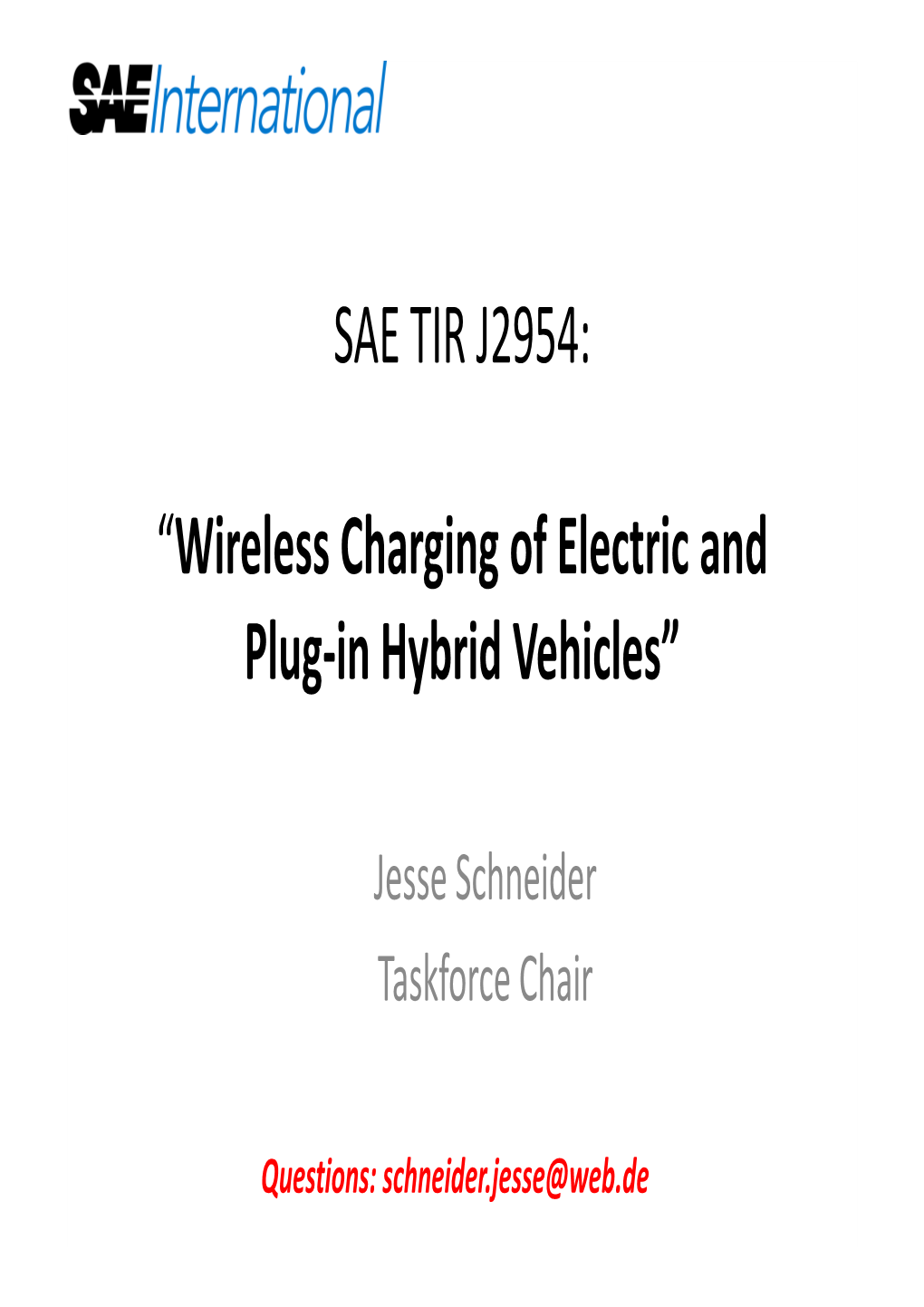 SAE J2954 Wireless Charging Dec. 2010 2