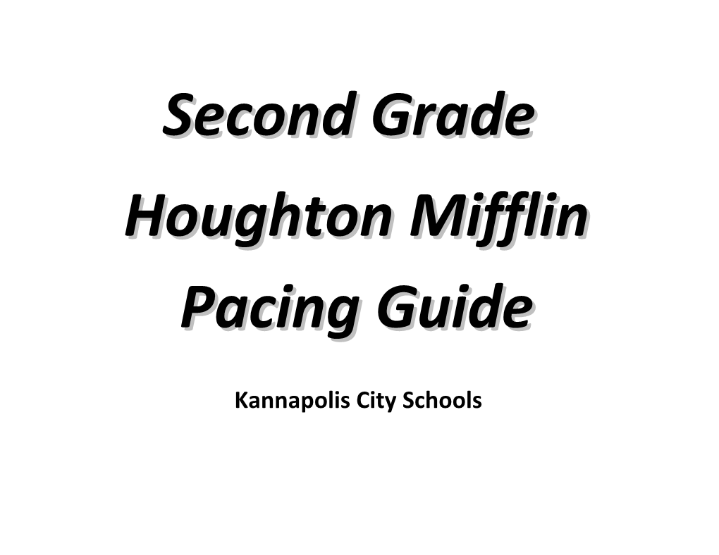 Houghton Mifflin Pacing Guide