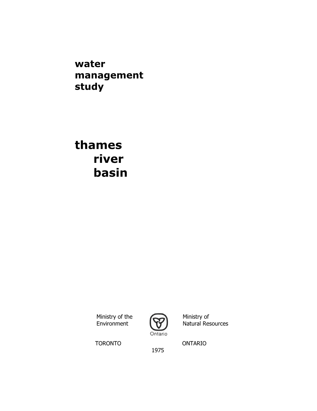 Water Management Study: Thames River Basin