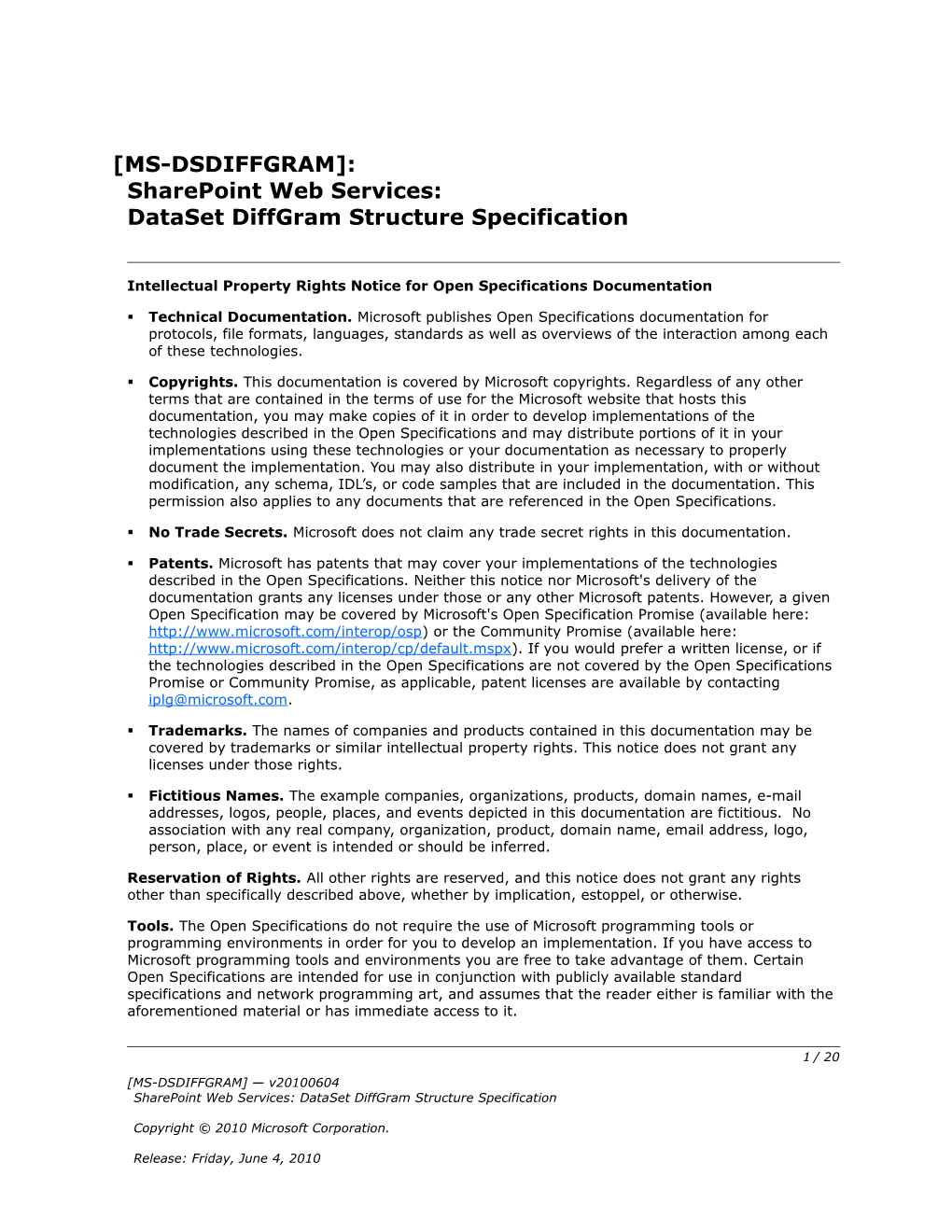 Intellectual Property Rights Notice for Open Specifications Documentation s31