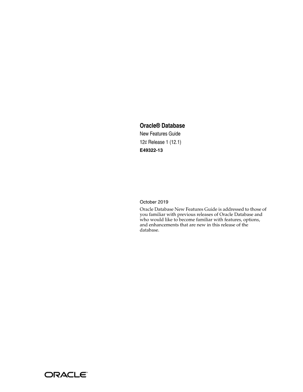 Oracle Database New Features Guide