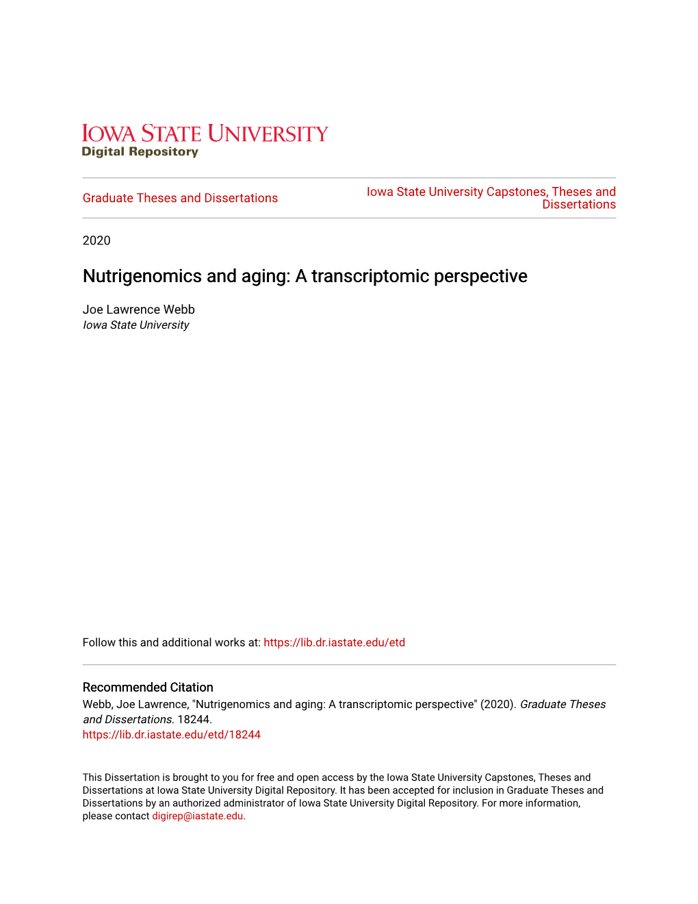 Nutrigenomics and Aging: a Transcriptomic Perspective