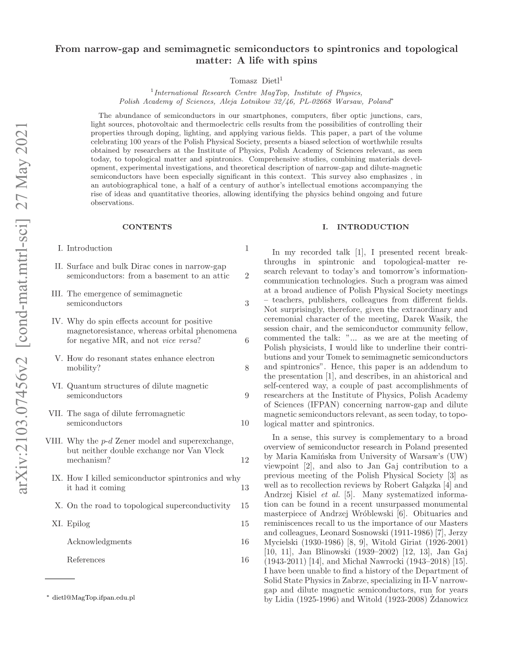 Arxiv:2103.07456V2 [Cond-Mat.Mtrl-Sci] 27 May 2021 II H the Why VIII