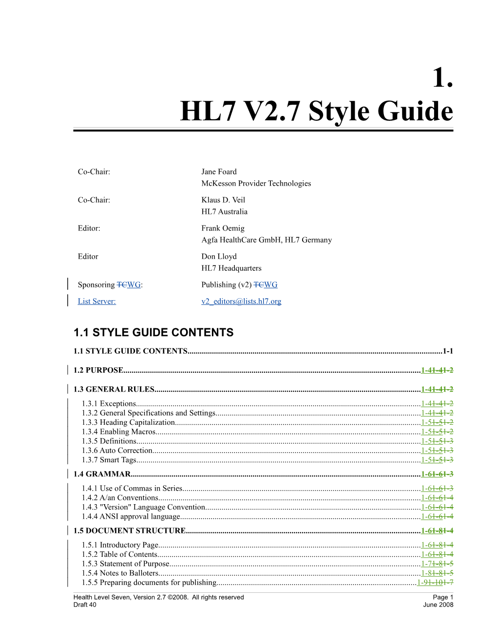 Chapter 1: HL7 V2.7 Style Guide