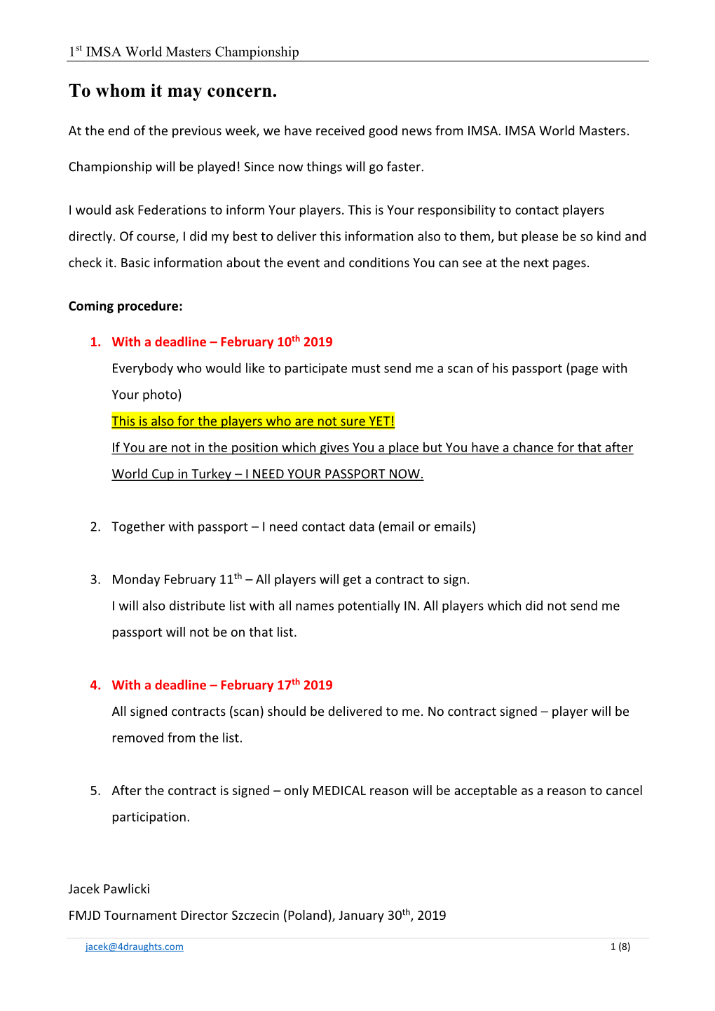 Information About IMSA World Masters Championship