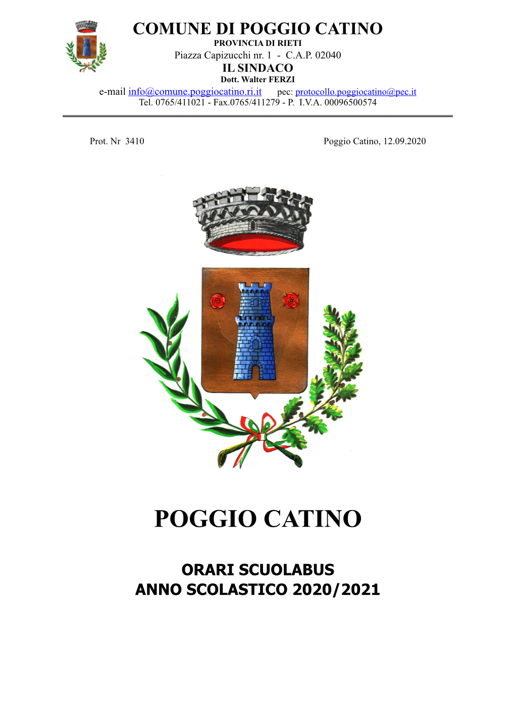 Orario Scuolabus 2020:21