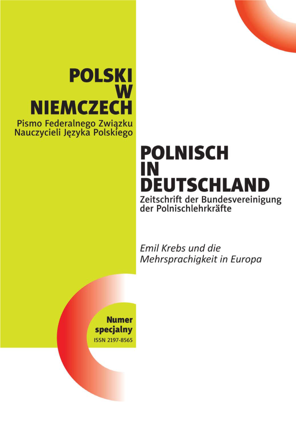 Emil Krebs Sondernummer: I Wielojęzyczność W Europie Emil Krebs Und Die Mehrsprachigkeit in Europa