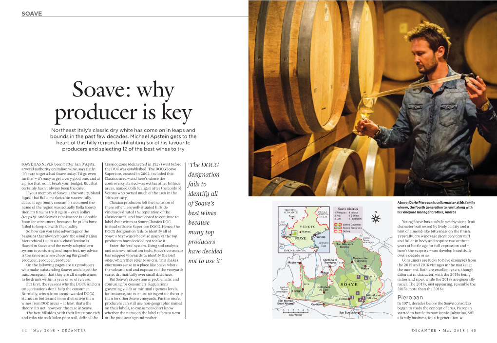 Soave: Why Producer Is Key Northeast Italy’S Classic Dry White Has Come on in Leaps and Bounds in the Past Few Decades