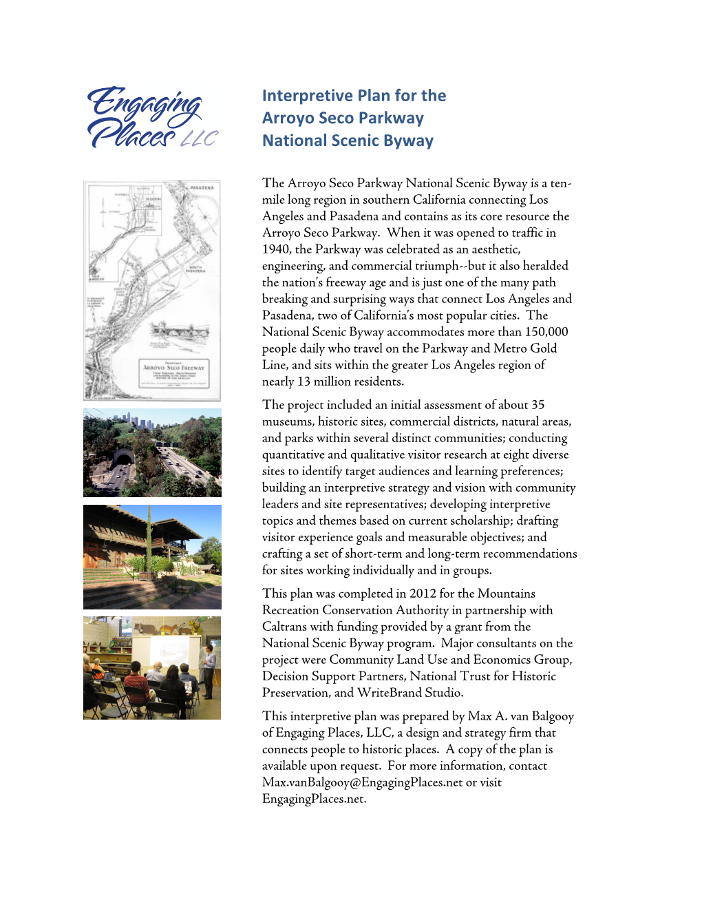 Interpretive Plan for the Arroyo Seco Parkway National Scenic Byway