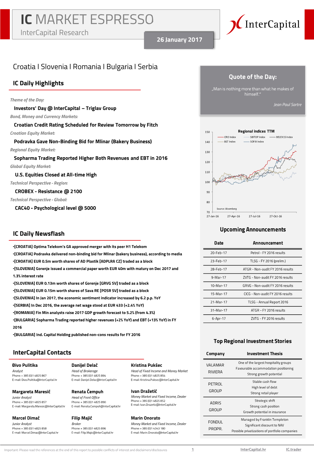 IC MARKET ESPRESSO Intercapital Research 26 January 2017