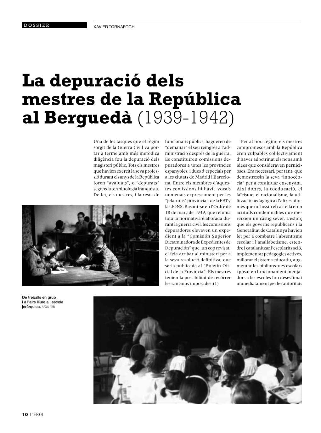 La Depuració Dels Mestres De La República Al Berguedà (1939-1942)