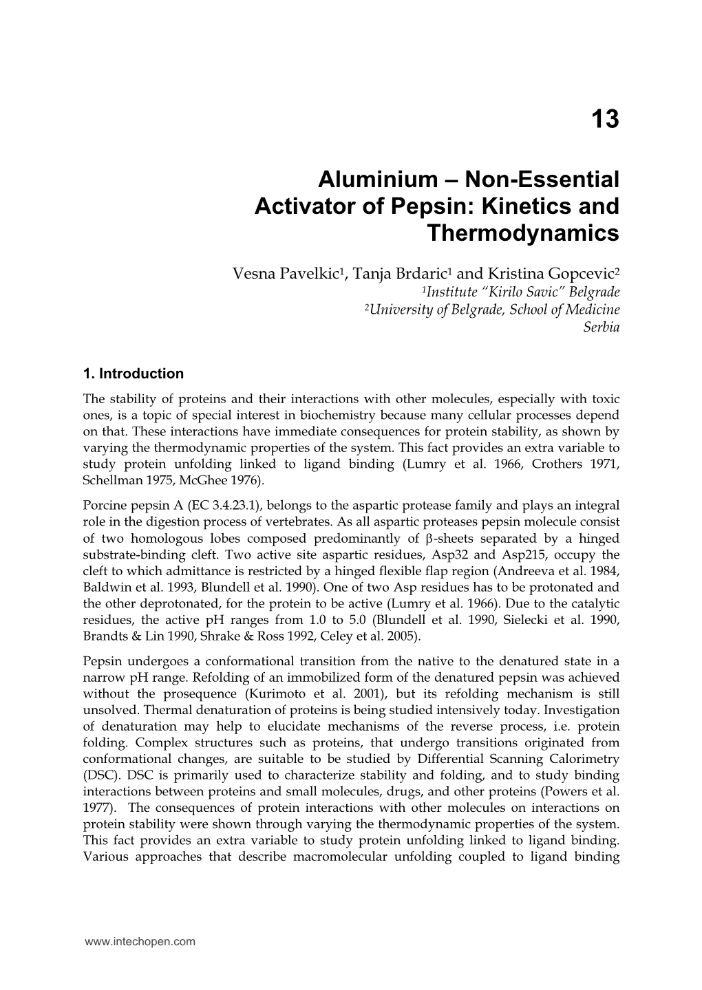 Non-Essential Activator of Pepsin: Kinetics and Thermodynamics