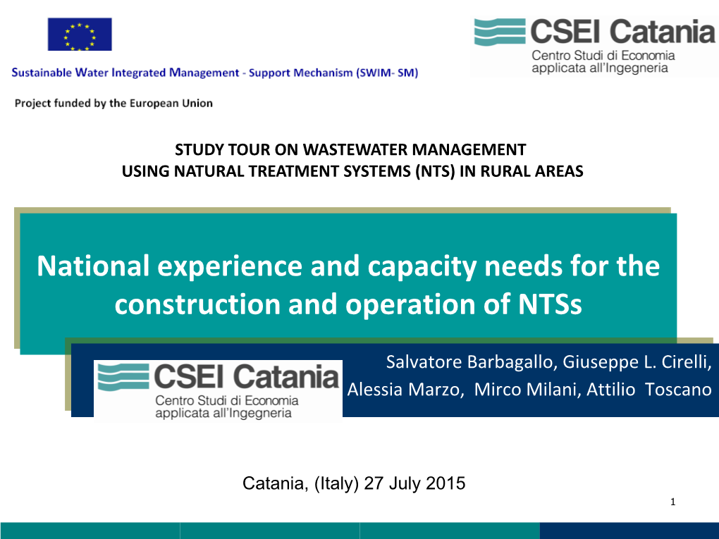 The Use of Reclaimed Water for Agriculture in Sicily, Italy