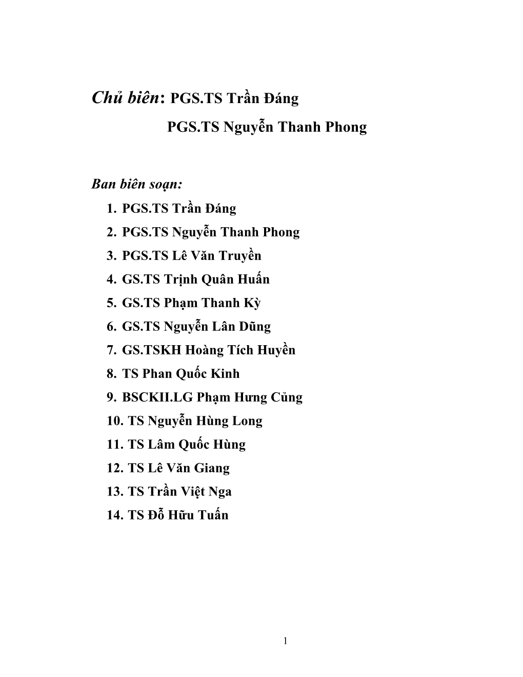 PGS.TS Trần Đáng PGS.TS Nguyễn Thanh Phong