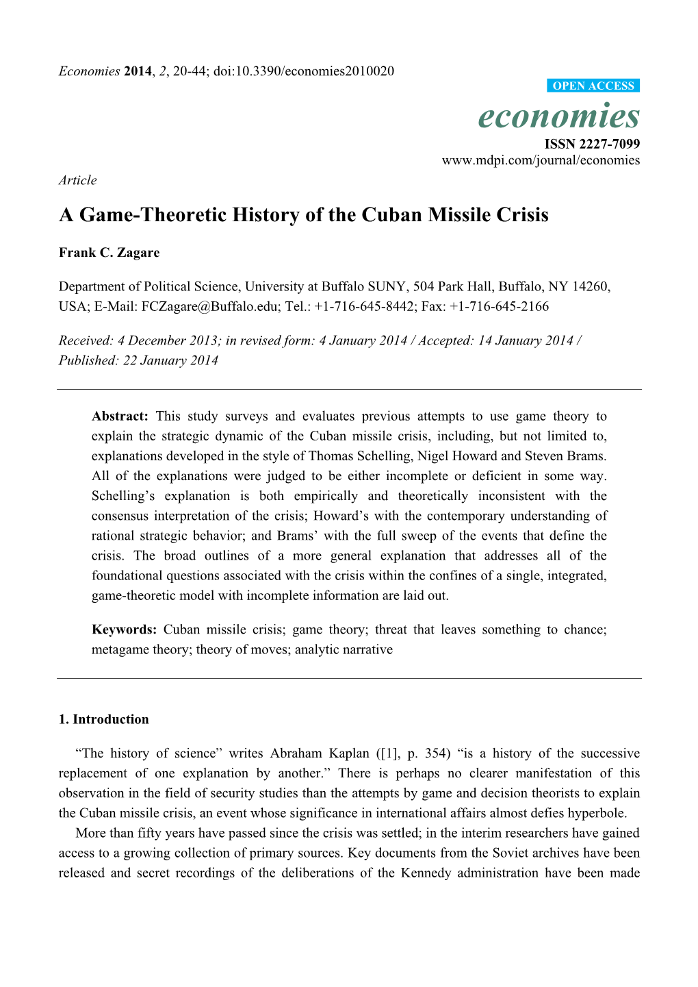 A Game-Theoretic History of the Cuban Missile Crisis