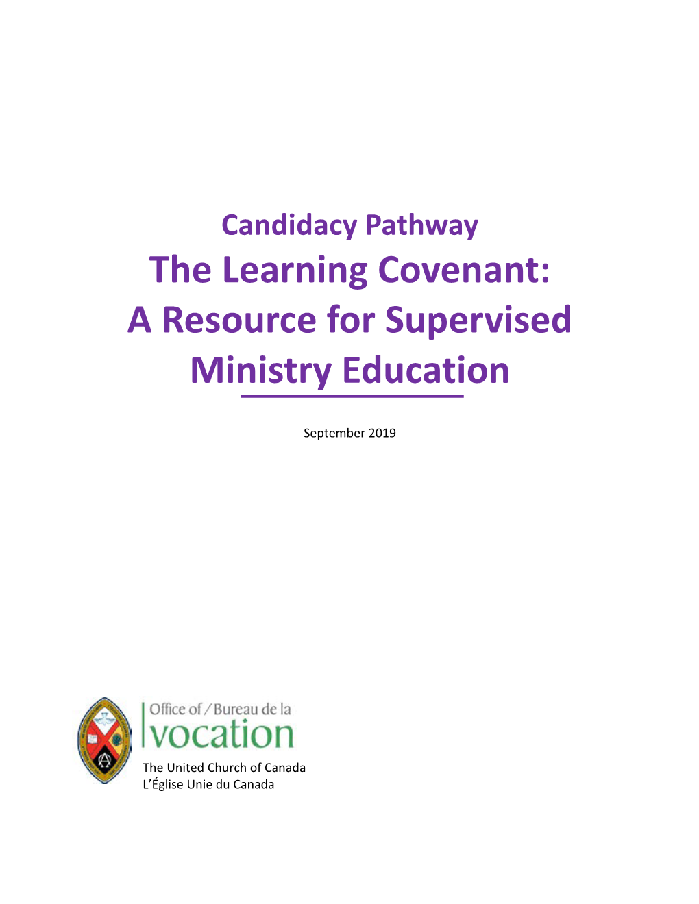 The Learning Covenant: a Resource for Supervised Ministry Education