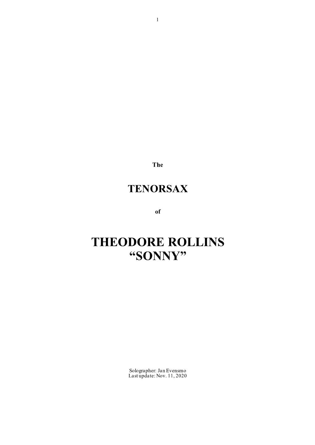 Theodore Rollins “Sonny”